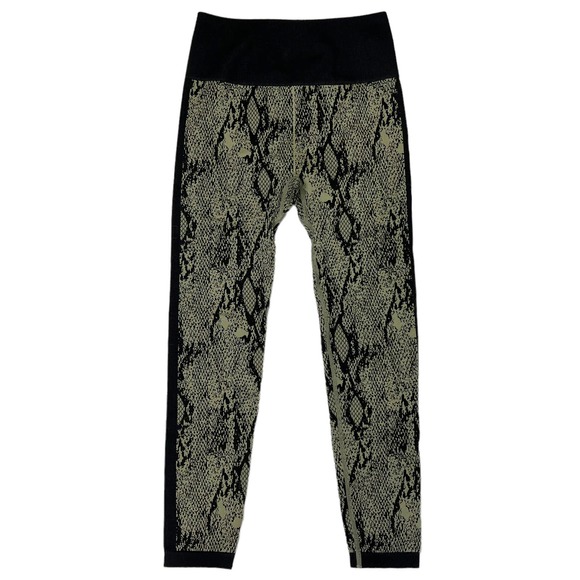 Fabletics Snakeskin Printed Seamless 7/8 Leggings Sz S High Waisted Green Black - Picture 3 of 7